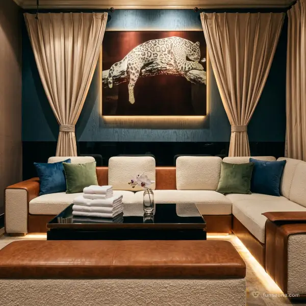 Leopard-art lounge suite at Clube Rio, Macau