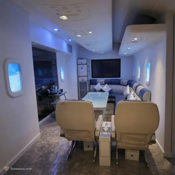 Airplane cabin room at East Castle Spa, Macau