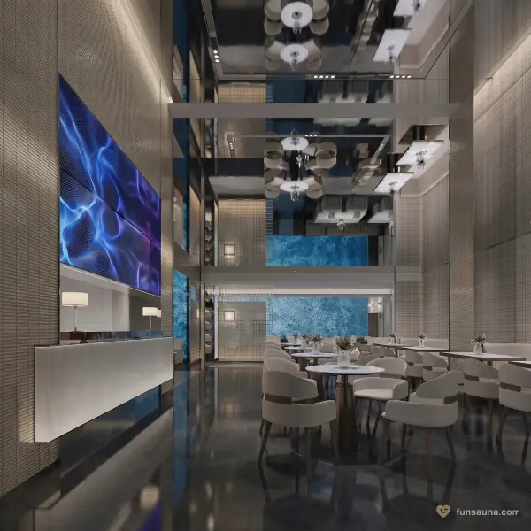 Atrium restaurant at Empire Sauna, Macau