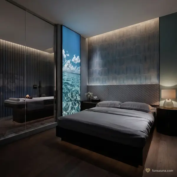 Ocean led waterbed room at Empire Sauna, Macau