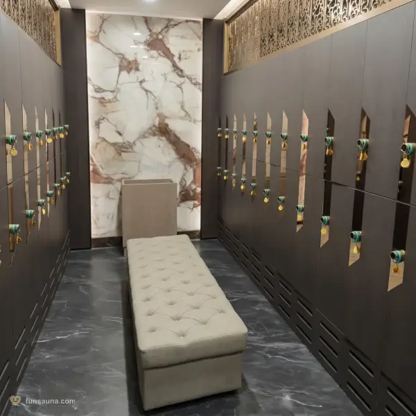 Marble locker room at Manhao Spa, Macau