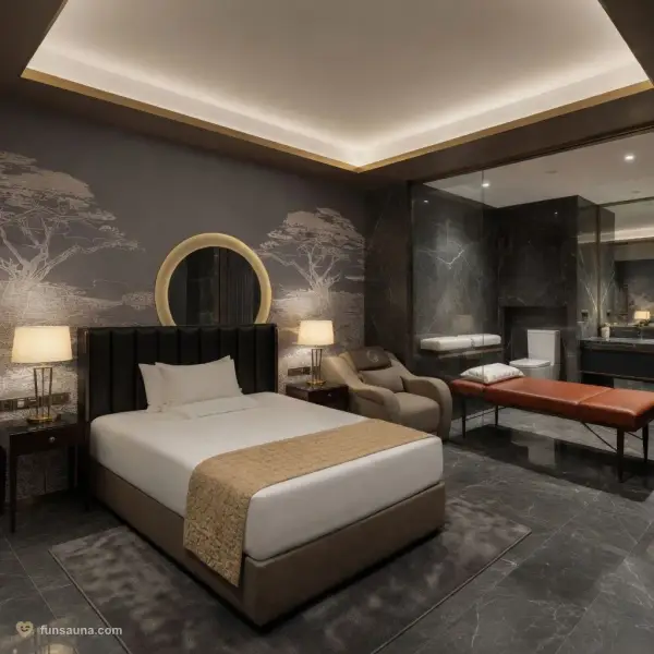 Tree mural luxury suite at Manhao Spa, Macau