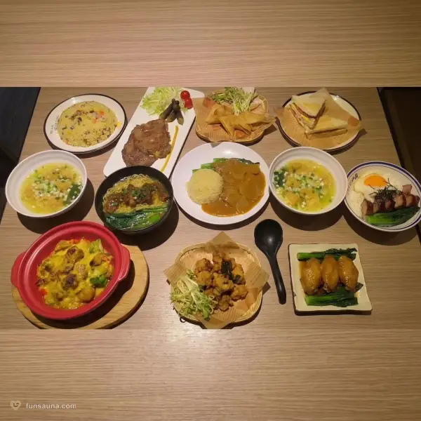 Free dining spread at Number One Sauna, Macau
