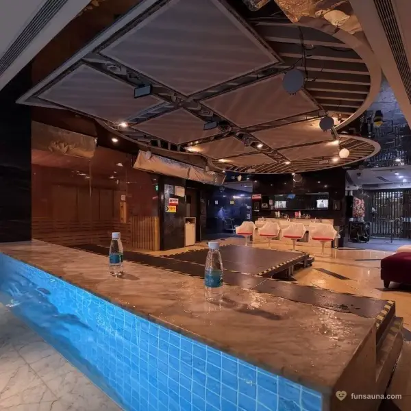Poolside bar corner at Oceanic Royal Spa, Macau