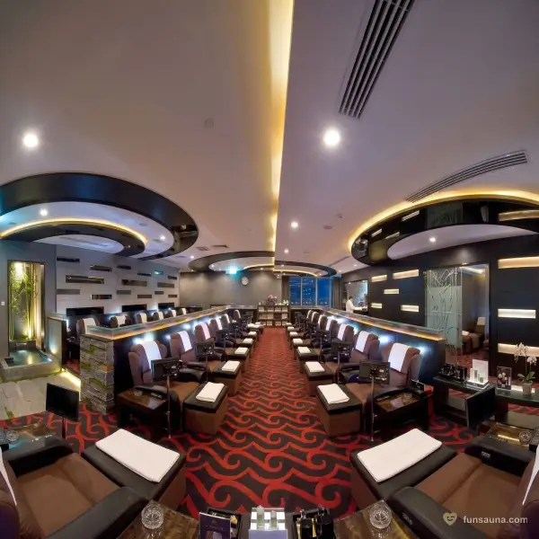 Recliner massage lounge area inside Oceanic Royal Spa, Macau