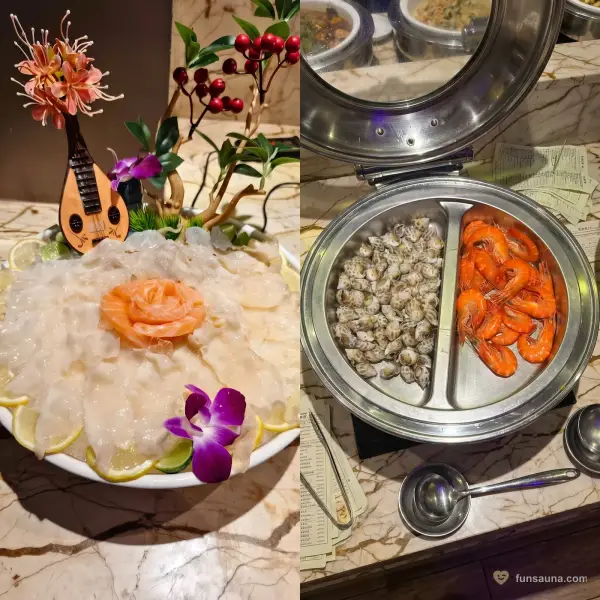 Sashimi shellfish spread at Oceanic Royal Spa, Macau
