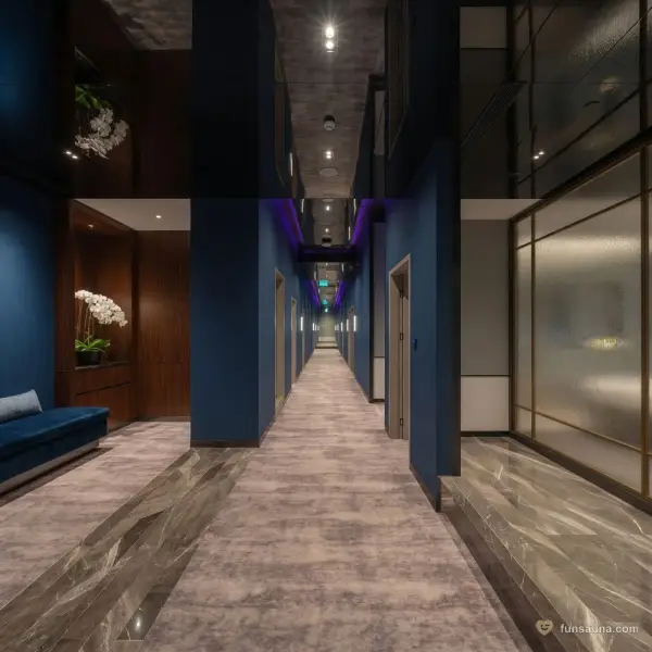 Marble private corridor at Shang Pin Spa, Macau